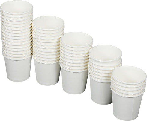 PERSELOSO 100pcs Small Disposable White Paper Mouthwash Cups 1.7oz (50ml) Rinse Cups for