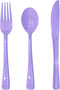 150 Piece Purple Plastic Silverware Set, Includes 50 Forks, 50 Spoons, and 50 Knives for Party Decorations