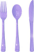 150 Piece Purple Plastic Silverware Set, Includes 50 Forks, 50 Spoons, and 50 Knives for Party Decorations
