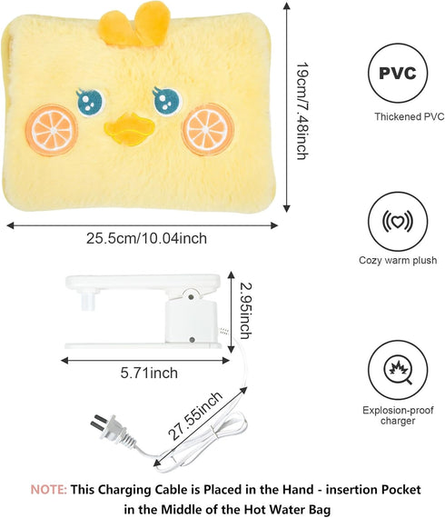WITERY Electric Hot Water Bag with Cover- Rechargeable Heating Pad Hot Water Bottle for Pain Relief Cramps & Sore