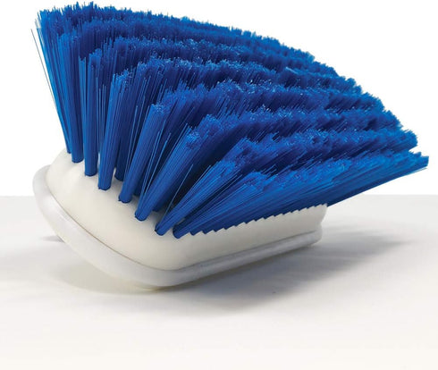 Medium Boat Deck Brush, Heavy Duty Marine Deck Brush, 8" Bristle Cleaning Head with Bumper, 3/4" Thread for Handle