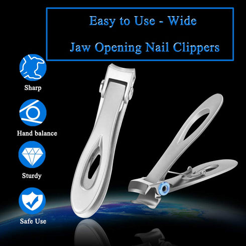 Nail Clippers for Thick Nails, Pretty Diva Oversized Stainless Steel Heavy Duty Toenail Clippers for Seniors