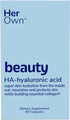 Her Own Beauty Hyaluronic Acid Capsules, Skin Hydration, Nourishes and Protects Skin, 60 Count
