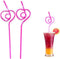 12 PCS Heart-Shaped Party Straws for Drinking Sipping - Novelty Props for Wedding Birthday Party