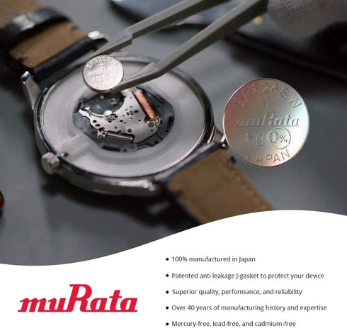 Murata 371 SR920SW 1.55V 371 (2 Battery Silver Oxide Watch Button Cell - Replaces Sony Batteries)
