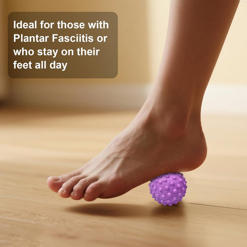 Set, Massage Ball Plantar Fasciitis Relief Foot Pain Therapy - Trigger Point, Heel Spur, Sore Muscle- Back, Arm, Neck
