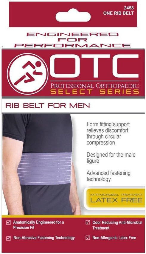 OTC Rib Belt for Men, 6-inch Elastic Chest Compression, Select Series, Large