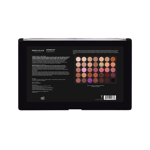Profusion Cosmetics Minimalist 35 Shade Eyeshadow Palette, Multicolour