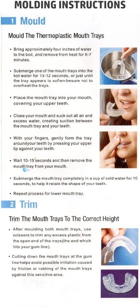 20/Pack Thermo-Molding Boil and Bite Teeth Whitening Mouth Trays for Wholesale Value