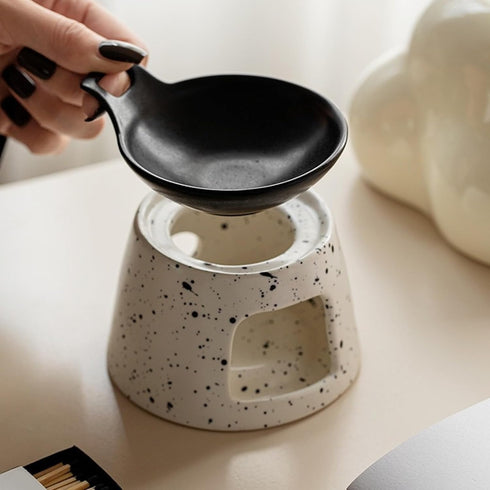 Kfwfuaee Set Modern Heat Resistant Ceramic Essential Oil Burner Tea Light Candle Holder Multifunctional Aromatherapy