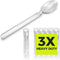 3X Heavy Duty Clear Plastic Spoons, Individually Wrapped, 100 Pack Disposable Spoons for Event Catering and Take Out