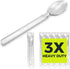 3X Heavy Duty Clear Plastic Spoons, Individually Wrapped, 100 Pack Disposable Spoons for Event Catering and Take Out