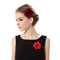 Red Rose Flower Hair Clip Comb, Brooch Pins for Flamenco Dancer Bride Wedding Fabric Flowers Hairpins