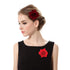 Red Rose Flower Hair Clip Comb, Brooch Pins for Flamenco Dancer Bride Wedding Fabric Flowers Hairpins