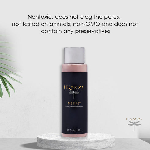 IKNOW ME FIRST Plum Enzyme Powder - Gentle Facial Scrub Cleanser for Radiant Skincare - 3.17oz