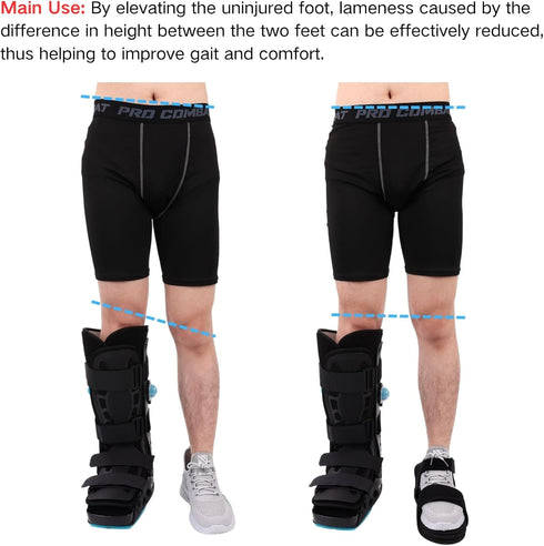 Shoe Balancer for Use with Walking Boot and Uneven Legs, Shoe Leveler for Leg Length Discrepancy, Flat Shoes Lift