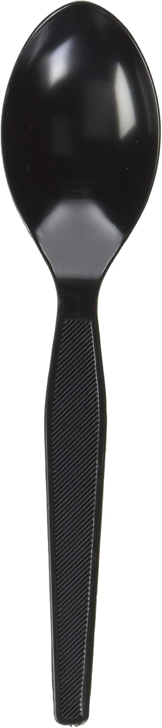 Genuine Joe Heavy Duty Plastic Spoon - Black, 1000 Count