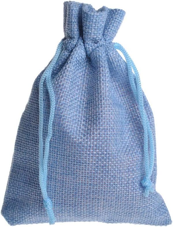 Tvoip 30Pack Burlap Bags with Drawstring, Gift Bags for Wedding Party and DIY Craft (Light Blue)