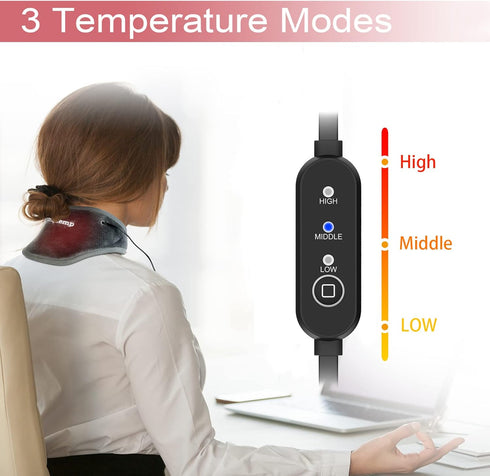 Neck Heating Pad, USB Wearable Heated Wrap for Pain Relief, Electric Thermal Hot Compress for Soreness