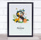 The Card Zoo Jungle Animals Initial S Baby Birth Details Nursery Christening Gift Print