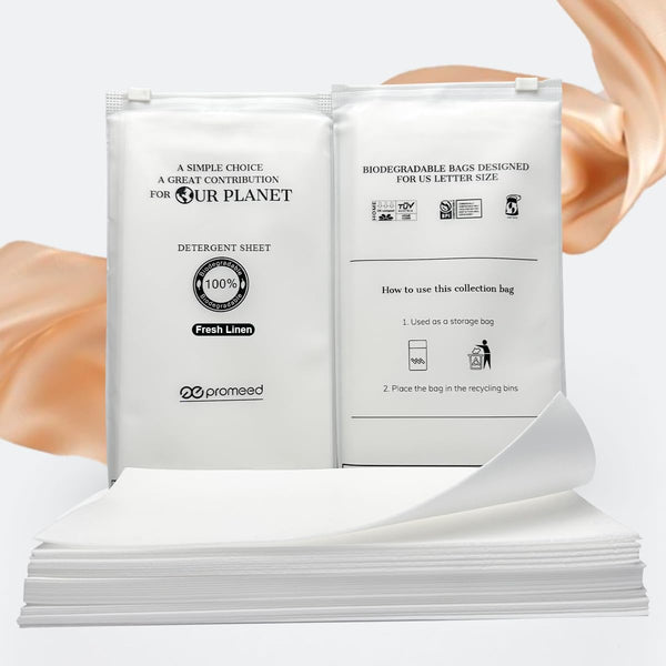 Silk Detergent Sheets, 30 Sheets (60 Loads) | Eco-friendly Plastic Free Non-sensitizing Gentle Silk Wash