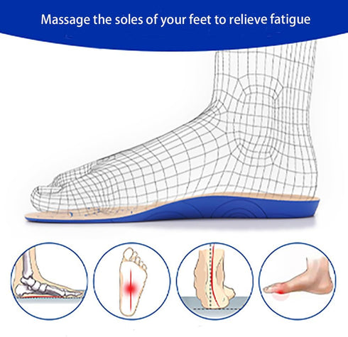Massaging Insoles for Women Men, Foot Therapy Reflexology Shoe Insoles for Middle-Aged and Elderly (Brown, 10 M US Men)
