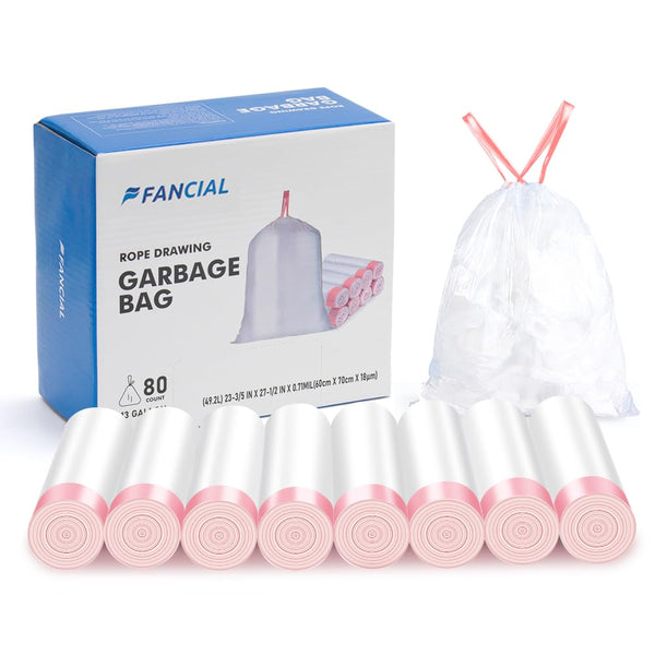 Ultra Strong Unscented Tall Kitchen Trash Bags, 13 Gallon, White, 80 Count