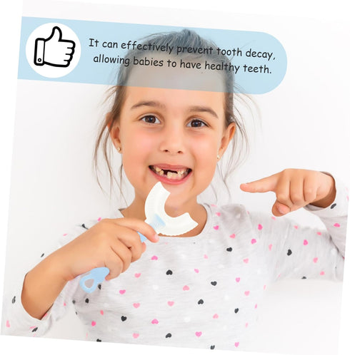 Set 4pcs FRCOLOR Kids U-Shaped Toothbrush Soft Silicone Baby Oral Cleaner Fun Design for Healthy Gums for Travel