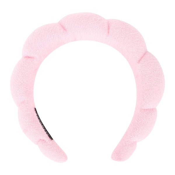 Pink Spa Headband for Washing Face, Terry Cloth Puffy Headbands for Women Girls Skincare Accessories
