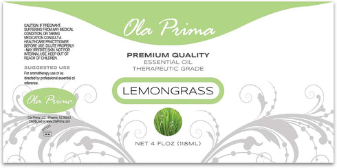 Ola Prima Lemongrass Essential Oil - 4 oz for Cleaning & Diffuser, Lemon Grass Oil