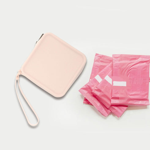 Silicone Period Pouch Wristband for Teen Girls Portable Sanitary Napkin Storage Bag with Zipper Compact Tampon Holder