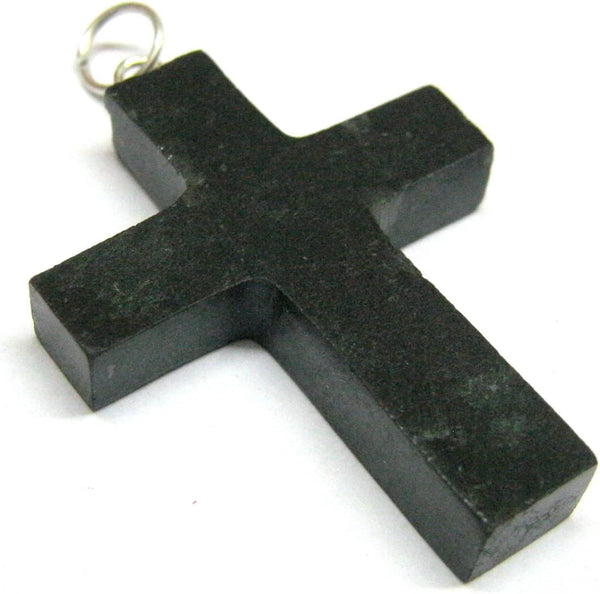 CRYSTALMIRACLE Beautiful Black Tourmaline Gemstone Single Cross Pendant, Healing Fashion Jewelry Gift for Men Women