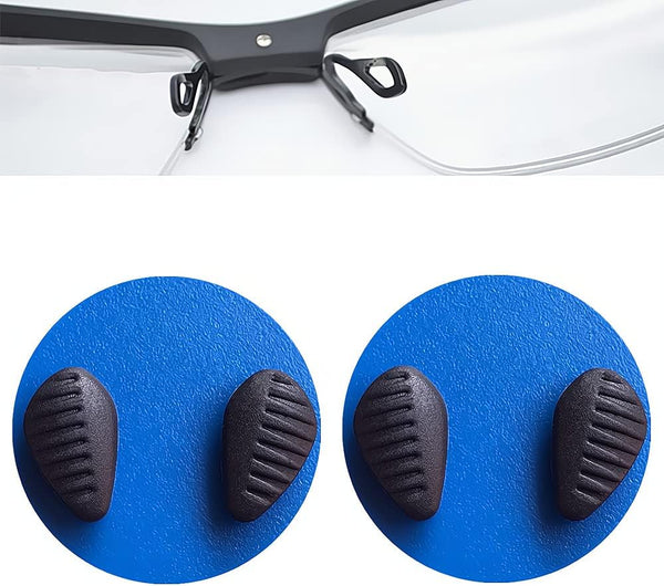 BEHLINE Eyeglasses Nose Pads, 2 Pairs Soft Silicone Push-in Replacement for Glasses and Sunglasses (Black)