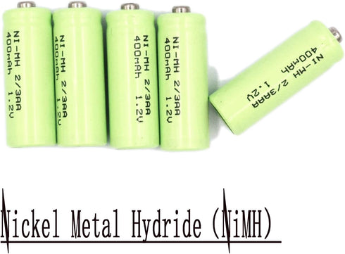 12 Pack 1.2V Ni-MH 2/3AA Rechargeable Battery 400mAh with Button Top for Solar Lights, E-Toothbrush