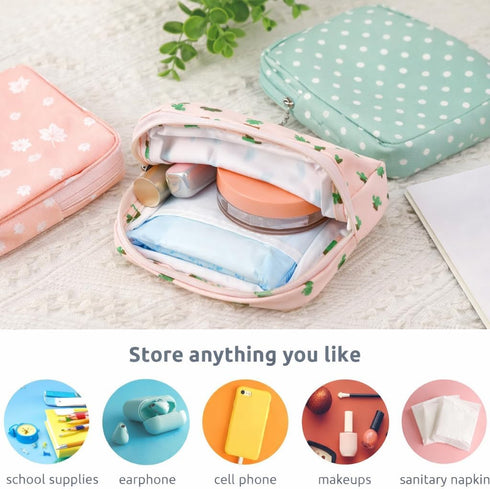 KeyLunacy 3Pcs Sanitary Napkin Storage Bags Menstrual Cup Pouches Nursing Pad Holder Tampon Bags Portable Period Bag