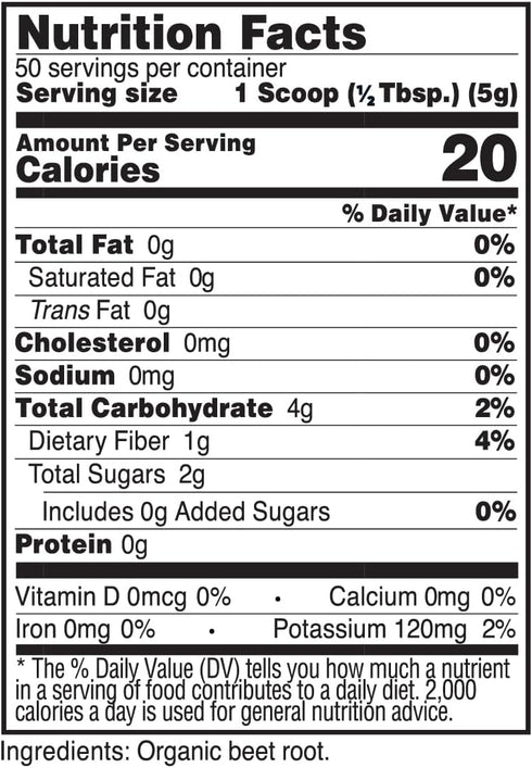 Primaforce Organic Beet Root Powder (250g) Unflavored - Natural Source of Antioxidants and Nutrients