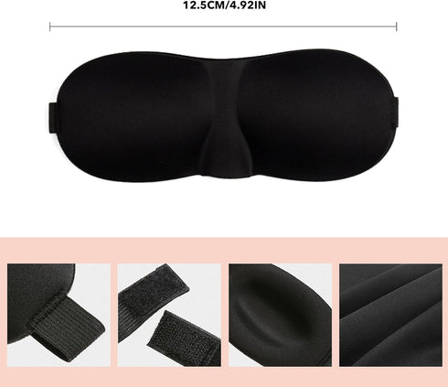 Eye Masks for Sleep,Sleep Masks for Women,2pcs Sleep Mask with 3D Contoured Interior Design,Eye Mask for Pressure-Free Comfor (1BLACK)