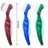WILLBOND 6 Pieces Hard Denture Brush with White Carrying Case for False Teeth Cleaning (Red, Green, Blue)