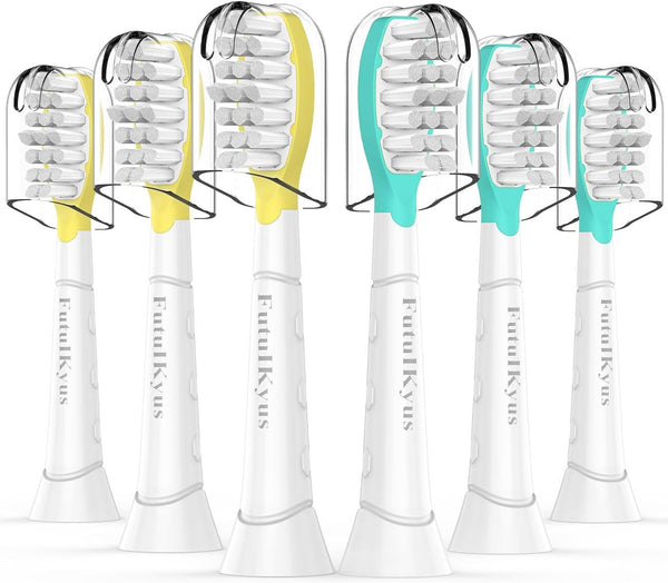 FutulkyUS Kids Replacement Brush Heads for Philips Sonicare, Electric Soft Toothbrush Head for Ages 7+, 6 Pack