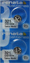 Renata 321 SR616SW Batteries - 1.55V Silver Oxide 321 Watch Battery (2 Count)