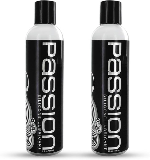 Passion Premium Silicone Lubricant Twin Pack, 16 Fl Oz - Long-Lasting, Non-Sticky