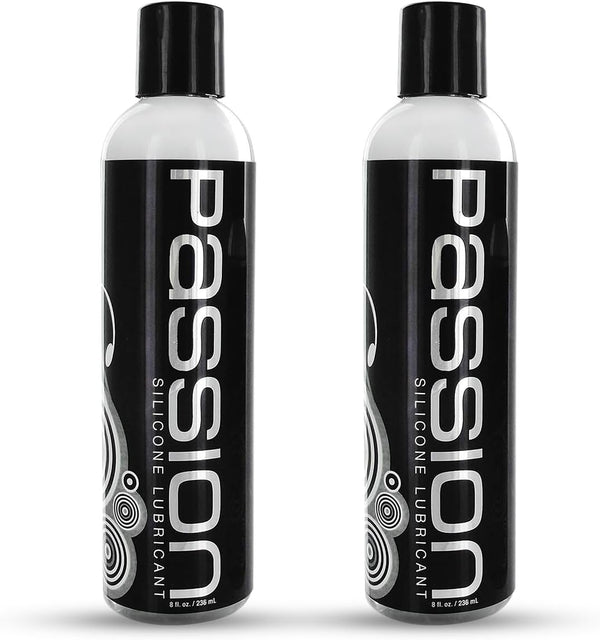 Passion Premium Silicone Lubricant Twin Pack, 16 Fl Oz - Long-Lasting, Non-Sticky