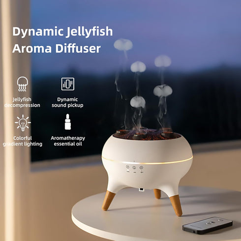 Pmxoaink 260ml 7 Jellyfish Essential Oil Diffuser & Humidifier - Ultrasonic with Colour Lights, Remote, Timer for Home