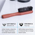 ZEUS Boar Bristle Beard & Mustache Brush for Men, Soft Bristles, Travel Care Brush with Handle (Made in Germany) J92