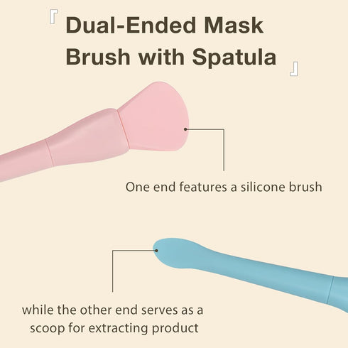 4PCS Silicone Face Mask Applicator Set, Dual-Ended Facial Mask Brush with Spatula for Mud and Clay