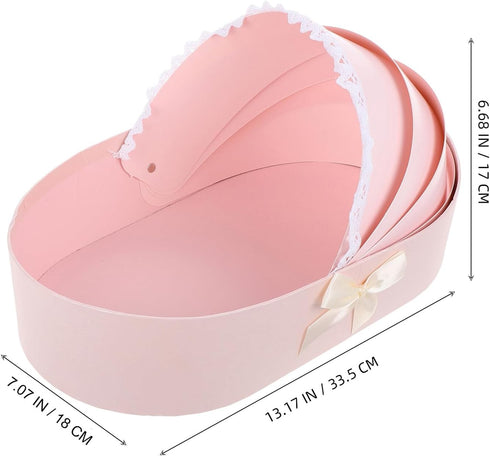 Ipetboom Packaging Cradle Floral Arrangement Box Light Color Fresh Flower Wrapping Box for Shower and First Birthday