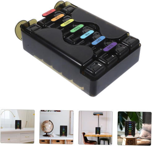 Mikinona Portable Weekly Pill Organizer Case with Compartments Travel Medicine Box for Daily Vitamin and Management
