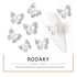 RODAKY 3D Alloy Butterfly Nail Art Charms, 12PCS Silver Butterflies with Gems for Nail Decoration