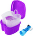 Colorful Denture Bath Case with Brush, Waterproof Storage Case for False Teeth Cleaning - Purple