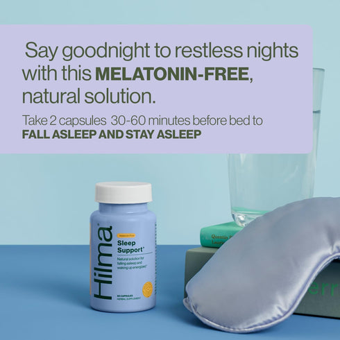 Hilma Sleep Aid with Magnesium & L-Theanine – Natural Sleep Aids for Adults, Melatonin-Free, Non-Drowsy - 2 Pack (100